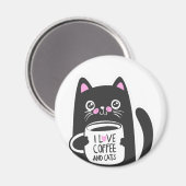 I Liebe Kaffee und Katzen - Wählen Sie die Hinterg Magnet (Vorderseite/Rückseite)
