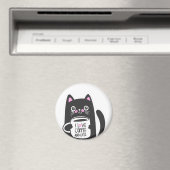 I Liebe Kaffee und Katzen - Wählen Sie die Hinterg Magnet (In Situ (Geschirrspüler))