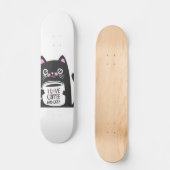 I Liebe Kaffee und Katzen - Wählen Sie die Hinterg Skateboard (Vorderseite)