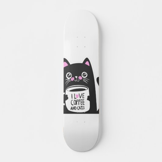I Liebe Kaffee und Katzen - Wählen Sie die Hinterg Skateboard (Vorne)