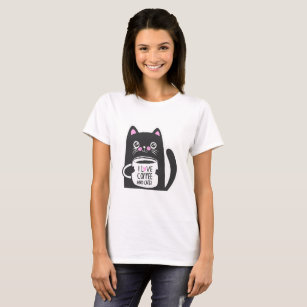 I Liebe Kaffee und Katzen - Wählen Sie die Hinterg T-Shirt