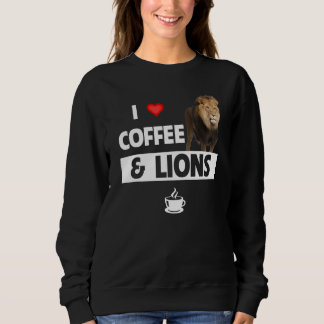 I Liebe Kaffee und Löwen Funny Coffein Tierische L Sweatshirt