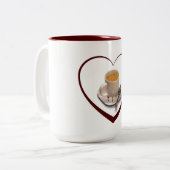 I Liebe Kaffee Zweifarbige Tasse (Vorderseite Links)