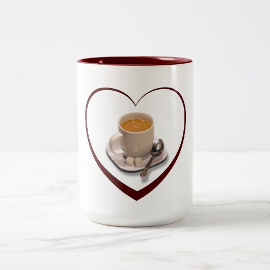 I Liebe Kaffee Zweifarbige Tasse (Mittel)