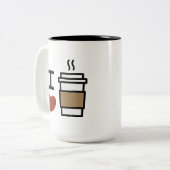 I Liebe Kaffee Zweifarbige Tasse (Vorderseite Links)