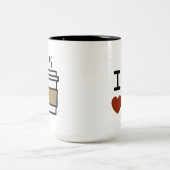 I Liebe Kaffee Zweifarbige Tasse (Mittel)