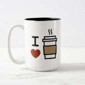 I Liebe Kaffee Zweifarbige Tasse (Links)