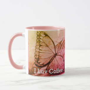 I Liebe Kaffeebutterfly Tasse