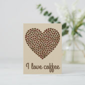 I Liebe Kaffeekarte Postkarte (Stehend Vorderseite)