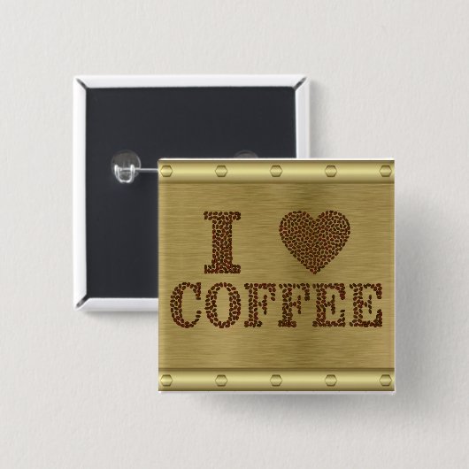I Liebe Kaffeetasten Button (Vorne & Hinten)