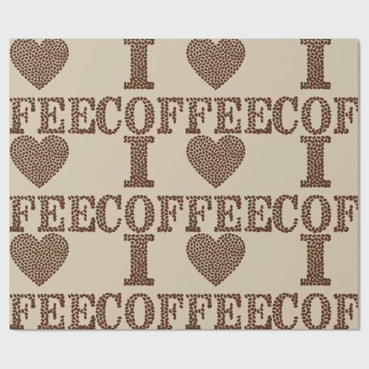 I Liebe Kaffeeverpackungspapier Geschenkpapier (Flach)