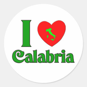 I Liebe Kalabrien Italien Runder Aufkleber