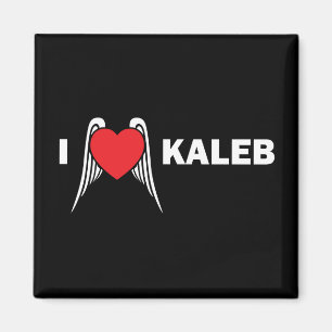 I Liebe Kaleb quadratischer Magnet