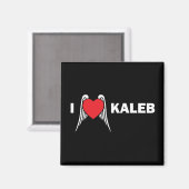 I Liebe Kaleb Square Magnet (Vorderseite/Rückseite)