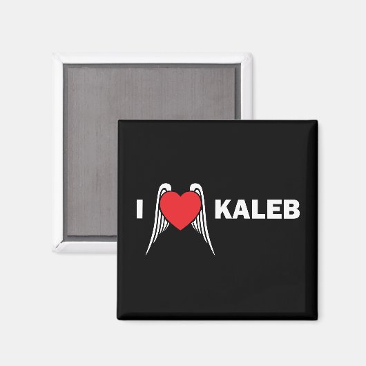 I Liebe Kaleb Square Magnet (Vorderseite/Rückseite)