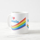 I Liebe Kamala Harris Niedlich Rainbow Kaffeetasse (Vorderseite Links)