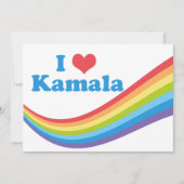 I Liebe Kamala Harris Niedlich Rainbow Politische Karte (Vorderseite)