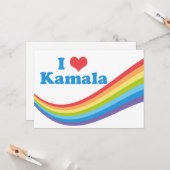 I Liebe Kamala Harris Niedlich Rainbow Politische Karte (Vorderseite/Rückseite Beispiel)