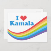I Liebe Kamala Harris Niedlich Rainbow Postkarte (Vorne/Hinten)