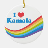 I Liebe Kamala Harris Rainbow Wave Keramik Ornament (Vorne)