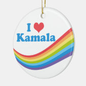 I Liebe Kamala Harris Rainbow Wave Keramik Ornament (Links)