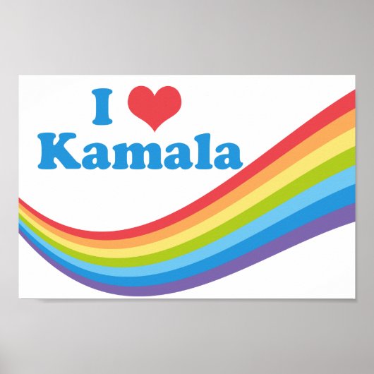 I Liebe Kamala Niedlich Election Rainbow Poster (Vorne)