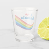 I Liebe Kamala Niedlich Election Rainbow Schnapsglas (Rückseite)
