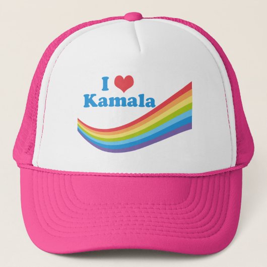 I Liebe Kamala Niedlich Election Rainbow Truckerkappe (Vorderseite)