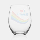 I Liebe Kamala Niedlich Election Rainbow Weinglas Ohne Stiel (Rückseite)