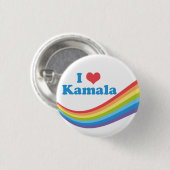 I Liebe Kamala Rainbow Button (Vorne & Hinten)