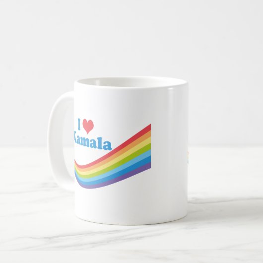 I Liebe Kamala Rainbow Niedliche Wahlen Long Sleev Kaffeetasse (Vorderseite Links)