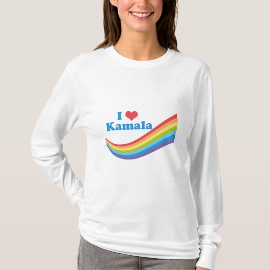 I Liebe Kamala Rainbow Niedliche Wahlen Long Sleev T-Shirt (Vorderseite)