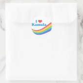 I Liebe Kamala Rainbow Runder Aufkleber (Tasche)