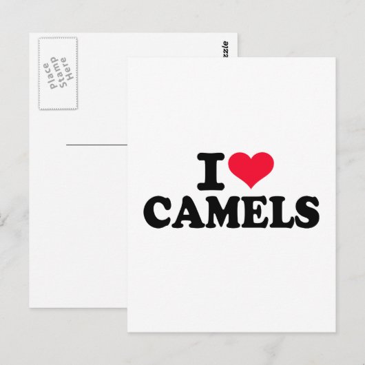 I Liebe Kamele Postkarte (Vorne/Hinten)