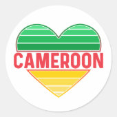 I. Liebe Kamerun, Kamerunisches Herz Runder Aufkleber (Vorderseite)