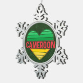 I. Liebe Kamerun, Kamerunisches Herz Schneeflocken Zinn-Ornament (Rechts)