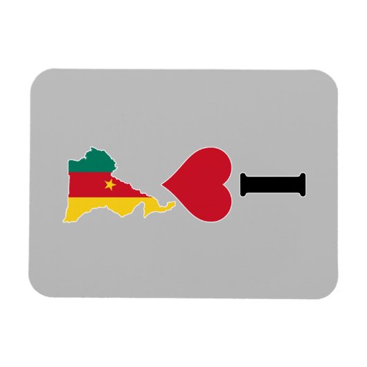 I Liebe Kamerun Vertikal I Herz Land Flag Karte Magnet (Horizontal)