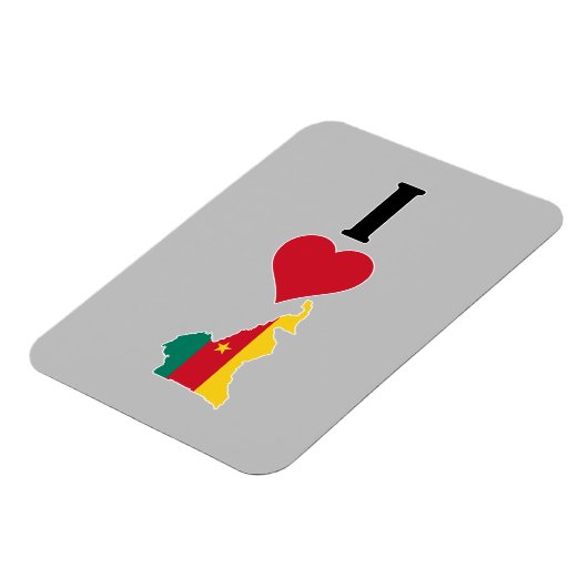I Liebe Kamerun Vertikal I Herz Land Flag Karte Magnet (Linke Seite)