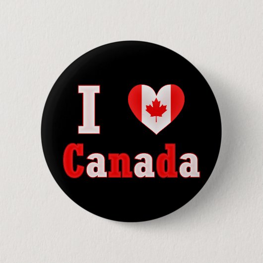 I Liebe-Kanada-Ahorn-Blatt-Herz Button (Vorderseite)