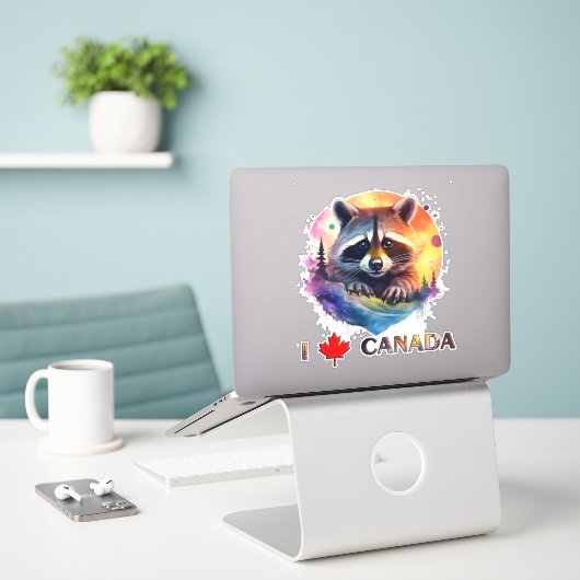 I Liebe Kanada Aufkleber (Laptop auf Schreibtisch)