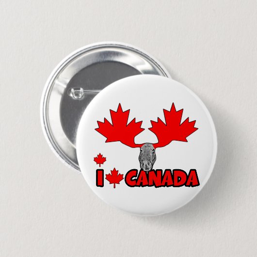 I Liebe Kanada Button (Vorne & Hinten)