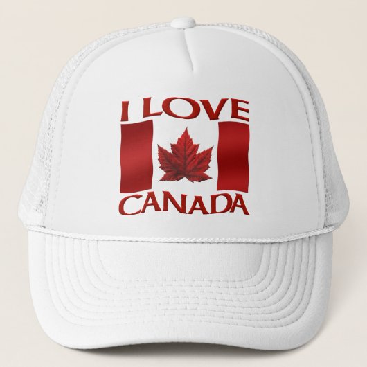 I Liebe Kanada Flag Trucker Hat Canada Souvenir Ca Truckerkappe (Vorderseite)