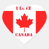 I LIEBE KANADA Herz-Aufkleber (Vorderseite)