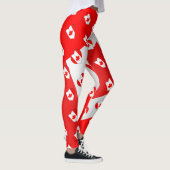 I Liebe Kanada Kanadische Flaggenfarben Funny Leggings (Rechts)
