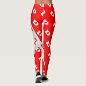 I Liebe Kanada Kanadische Flaggenfarben Funny Leggings (Rückseite)