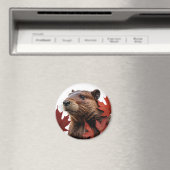 I Liebe Kanada - Kanadischer Biber mit Leaf Magnet (In Situ (Geschirrspüler))