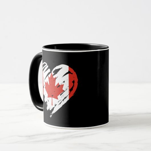 I Liebe Kanada - Kanadisches Flaggenherz Tasse (Vorderseite Links)