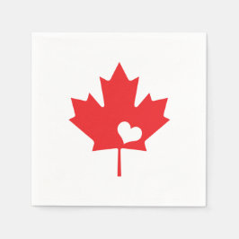 I Liebe Kanada - Kanadisches Pride-Maple-Leaf-Herz Serviette
