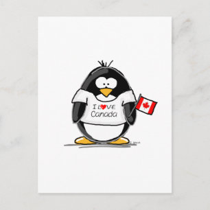 I Liebe Kanada Pinguin Postkarte