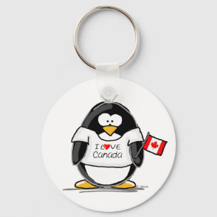 I Liebe Kanada Pinguin Schlüsselanhänger